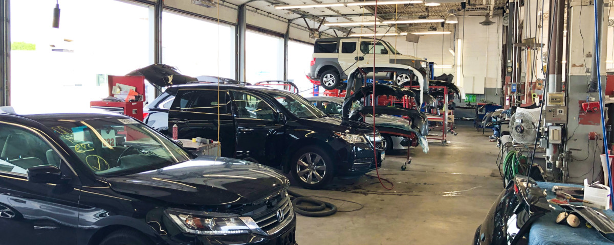 Vehicles in for repairs